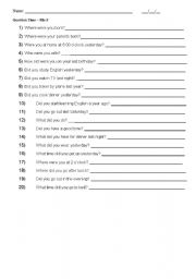 English worksheet: question time file 5