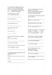 English Worksheet: Verb To Be