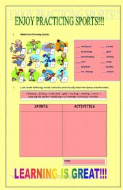 English worksheet: SPORTS