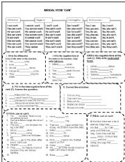 English Worksheet: Modal verb can