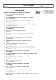 English Worksheet: Passive Voice (environment) with Key