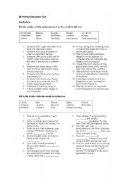 English Worksheet: Written Test 2 Review for Worldview 4