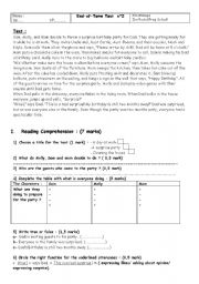 English Worksheet: end of term test N2 for 8th formers