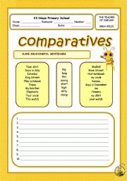 English Worksheet: comparatives part 3