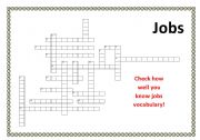 English worksheet: Jobs crossword