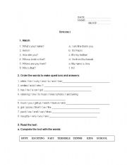 English worksheet: Worksheet with 6 exercises