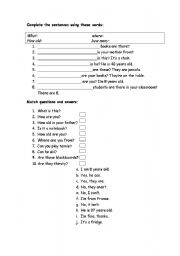 English worksheet: Simple questions