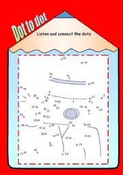 English Worksheet: Dot to dot - Mixed numbers- Listening Activity (With KEY)