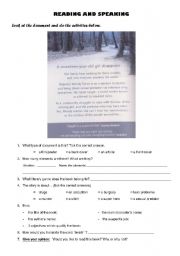 English Worksheet: A back cover