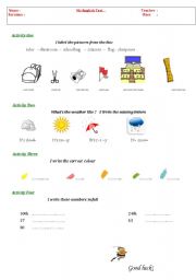 English worksheet: My English test 2