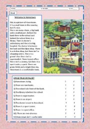 English Worksheet: Hometown  description