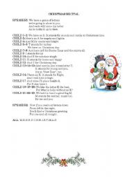English Worksheet: Christmas recital and christmas song