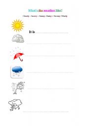 English worksheet: Whats the weather like?