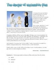 English Worksheet: The Danger of Excessive Ties