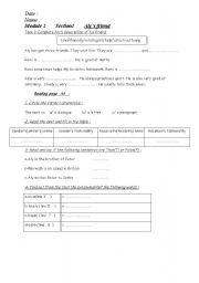 English Worksheet: alys friend 