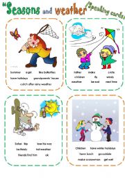 English Worksheet: Weather. Speaking cards.