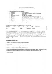 English worksheet: Vocabulary Exercise