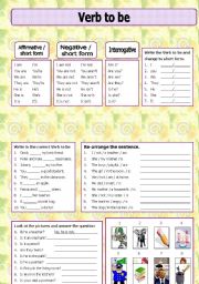 English Worksheet: to be 