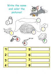 English worksheet: Tom & Jerry Picnic