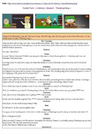 English Worksheet: South Park - Thanksgiving Episode