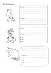 English Worksheet: Monster description