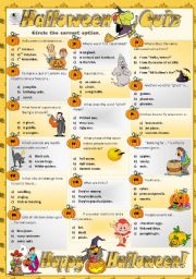 English Worksheet: Halloween Quiz