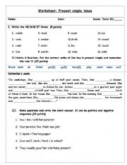 English Worksheet: present simple