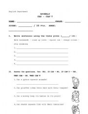 English worksheet: Animals