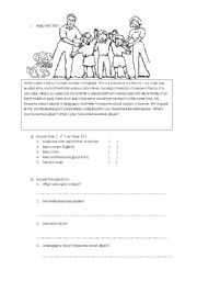 English Worksheet: READING 