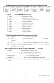 English worksheet: Present continuous with furture meaning, will and wont, reading exercise.