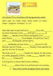English Worksheet: Let me introduce my school