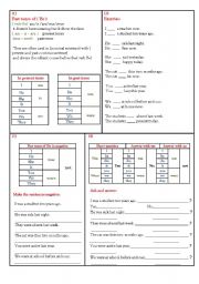 English Worksheet: Past tense of ( Be ) 