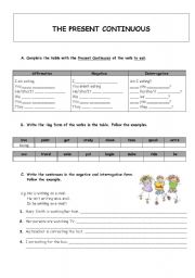 English Worksheet: Present Continuous