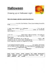 English worksheet: Halloween