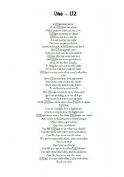English Worksheet: One U2