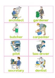 English Worksheet: Occupations and Jobs Flashcards 3