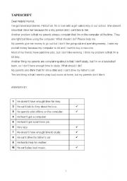 English Worksheet: LISTENING