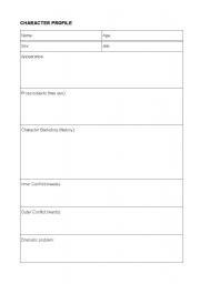 English worksheet: Character Development Profile