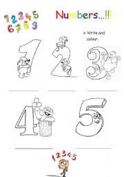 numbers 1-5 colouring