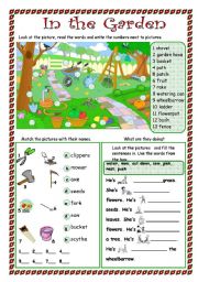 English Worksheet: In the Garden