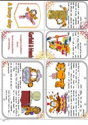 English Worksheet: Garfields busy day - prepositions minibook (story) *editable