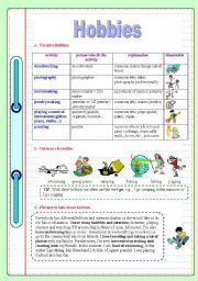 English Worksheet: hobbies