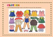 English Worksheet: CLOTHES VOCABULARY. FUNNY EXERCISES FOR CHILDREN