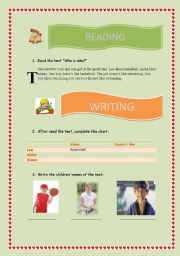 English worksheet: LIKES/DISLIKES EASY TEXT FOR YOUNG CHILDREN AND SPORTS