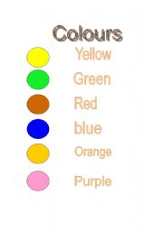 English worksheet: Colours