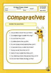 English Worksheet: comparatives