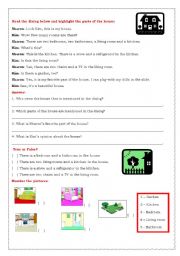 English Worksheet: Rooms of the house