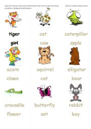 English worksheet: Alphabet - words (students learn to write and read)