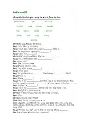 English Worksheet: COMPLETE THE DIALOGUE