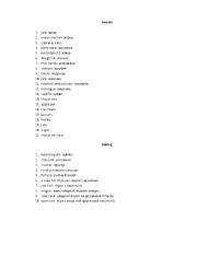 English worksheet: Sweets